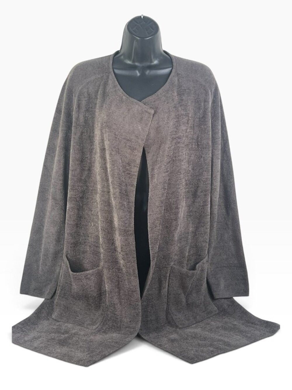 Barefoot Dreams Cozychic Lite Long Open Cardigan Sz S Gray Cozy